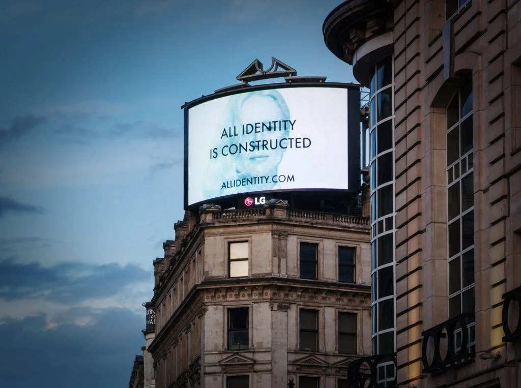 All Identity Is Constructed. Public art by Martin Firrell. Digital Billboards August 2016 1024x763 1