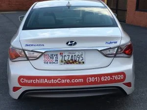 Vehicle Wraps for Churchill Auto Care 1 Churchill Car Rear 300x225 1